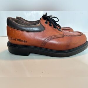 Red Wing Moc Toe Brown Leather Shoes Size 9
